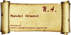 Mandel Armand névjegykártya